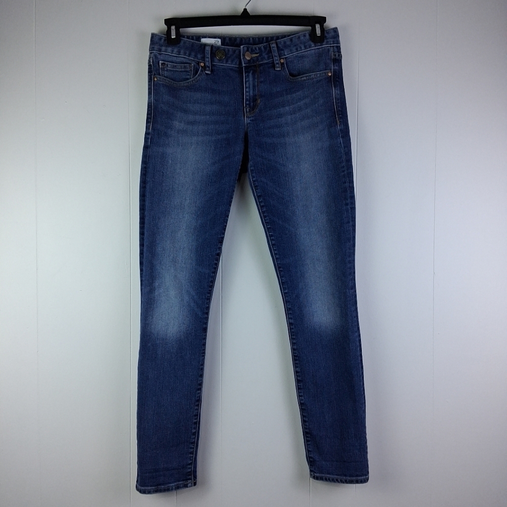 Gap 1969 Always Skinny Cropped Jeans Raw Hem Womens size 29r medium blue wash